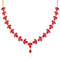 Mahi Gold Plated Elegant Designer Necklace with Crystal stones for girls and women