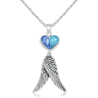 Mahi Glamorous Heart and Wings Pendant