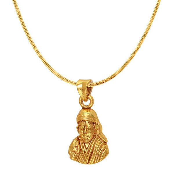 Mahi Sai Baba Gold Plated Religious God Pendant