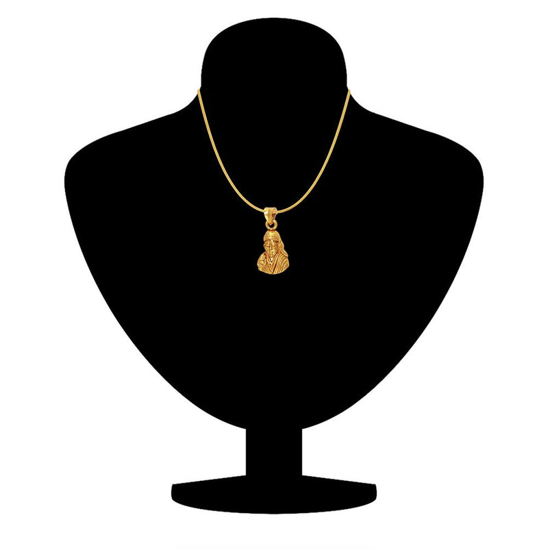 Mahi Sai Baba Gold Plated Religious God Pendant