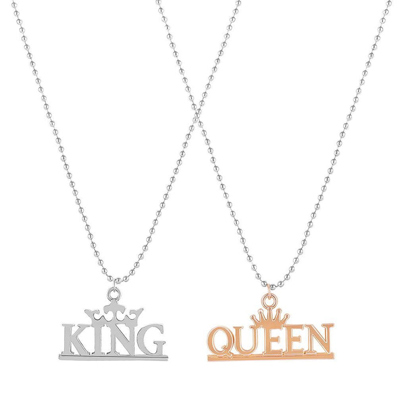 Mahi King Queen Couple Pendant with Chain for Men and Women (PSCO1101758M)