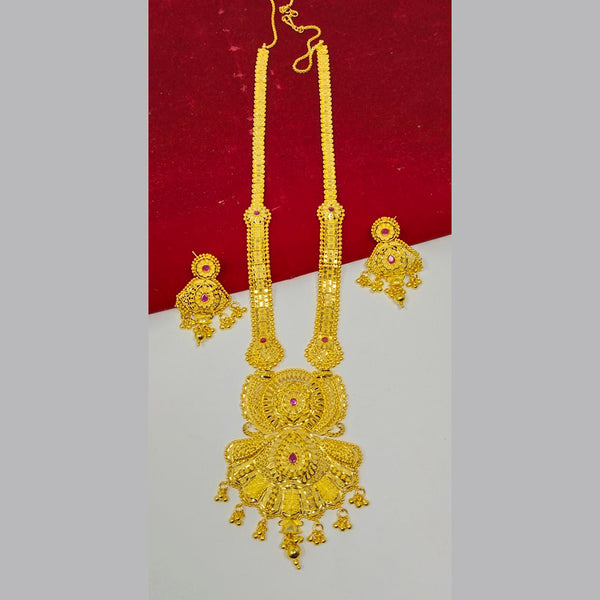 Pari Art Jewellery 1 Gram Gold Plated Designer Long Necklace Set