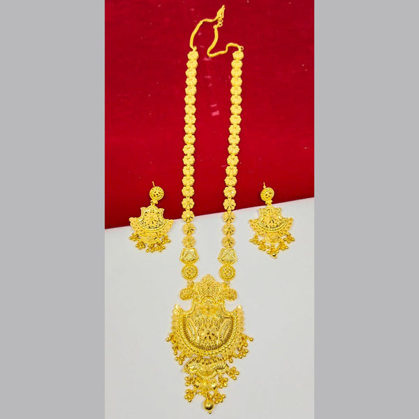 Pari Art Jewellery 1 Gram Gold Plated Designer Long Necklace Set-Parineck12