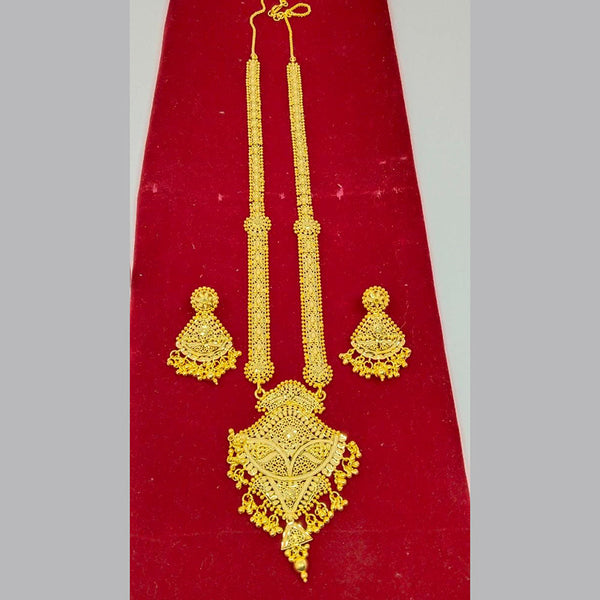 Pari Art Jewellery 1 Gram Gold Plated Designer Long Necklace Set-Parineck14