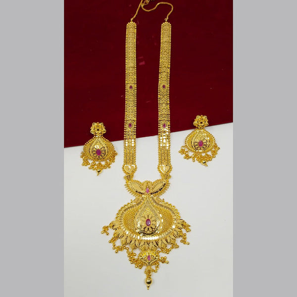 Pari Art Jewellery 1 Gram Gold Plated Designer Long Necklace Set-Parineck15