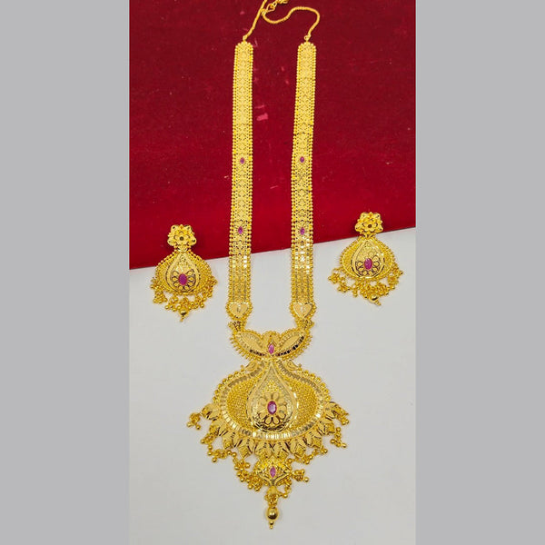 Pari Art Jewellery 1 Gram Gold Plated Designer Long Necklace Set-Parineck16