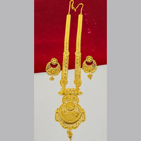 Pari Art Jewellery 1 Gram Gold Plated Designer Long Necklace Set-Parineck17
