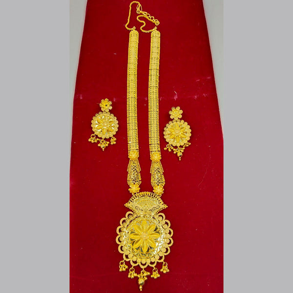 Pari Art Jewellery 1 Gram Gold Plated Designer Long Necklace Set-Parineck18
