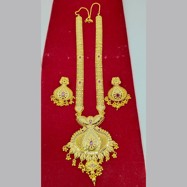 Pari Art Jewellery 1 Gram Gold Plated Designer Long Necklace Set-Parineck22