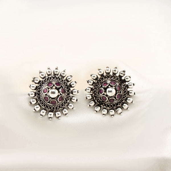 Nipura Pink Mandala Stud Earrings