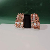 Pooja Bangles Gold Plated Designer Mirror Work Bangles Set