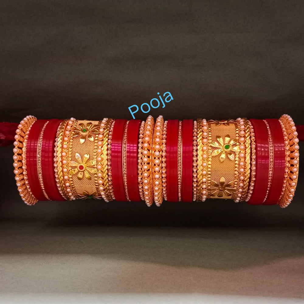 Pooja Bangles Gold Plated Bridal Bangles Set