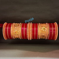 Pooja Bangles Gold Plated Bridal Bangles Set