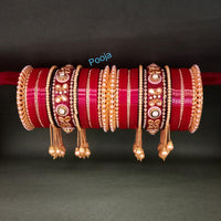 Pooja Bangles Gold Plated Bridal Bangles Set
