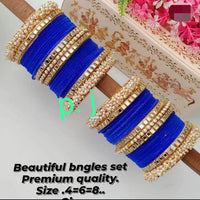 Pooja Bangles Gold Plated Velvet Bangles Set
