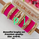 Pooja Bangles Gold Plated Velvet Bangles Set