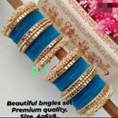 Pooja Bangles Gold Plated Velvet Bangles Set