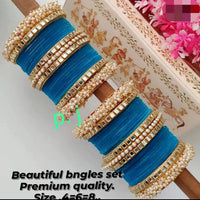 Pooja Bangles Gold Plated Velvet Bangles Set