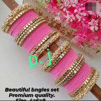 Pooja Bangles Gold Plated Velvet Bangles Set