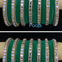 Pooja Bangles Gold Plated Velvet Bangles Set