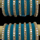Pooja Bangles Gold Plated Velvet Bangles Set