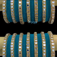 Pooja Bangles Gold Plated Velvet Bangles Set