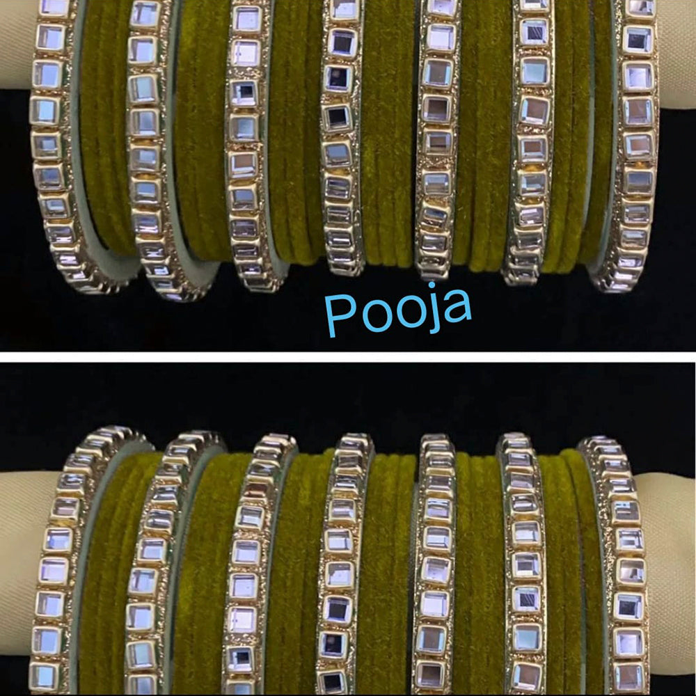 Pooja Bangles Gold Plated Velvet Bangles Set