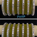 Pooja Bangles Gold Plated Velvet Bangles Set