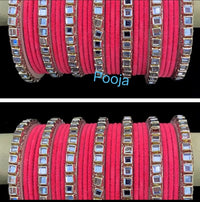 Pooja Bangles Gold Plated Velvet Bangles Set