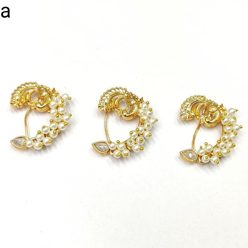 Pooja Bangles Gold Plated Ethnic Nose Pin