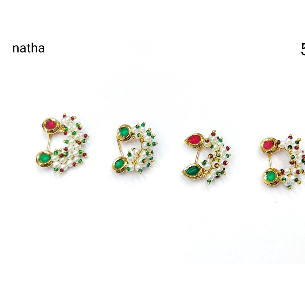 Pooja Bangles Traditional Gold Plated Nose Pin