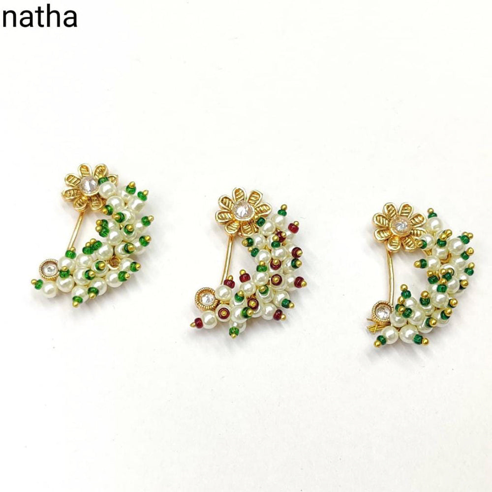 Pooja Bangles Ethnic Gold Plated Nose Pin