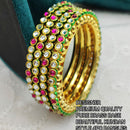 Pooja Bangles Gold Plated Kundan & Pota Stone Bangles Set
