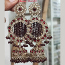 Pooja Bangles Gold Plated Crystal Pearl Jhumka Earrings