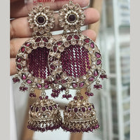 Pooja Bangles Gold Plated Crystal Pearl Jhumka Earrings