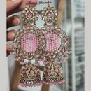 Pooja Bangles Gold Plated Crystal Pearl Jhumka Earrings