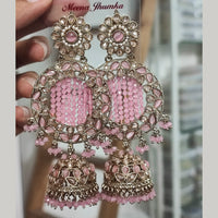 Pooja Bangles Gold Plated Crystal Pearl Jhumka Earrings