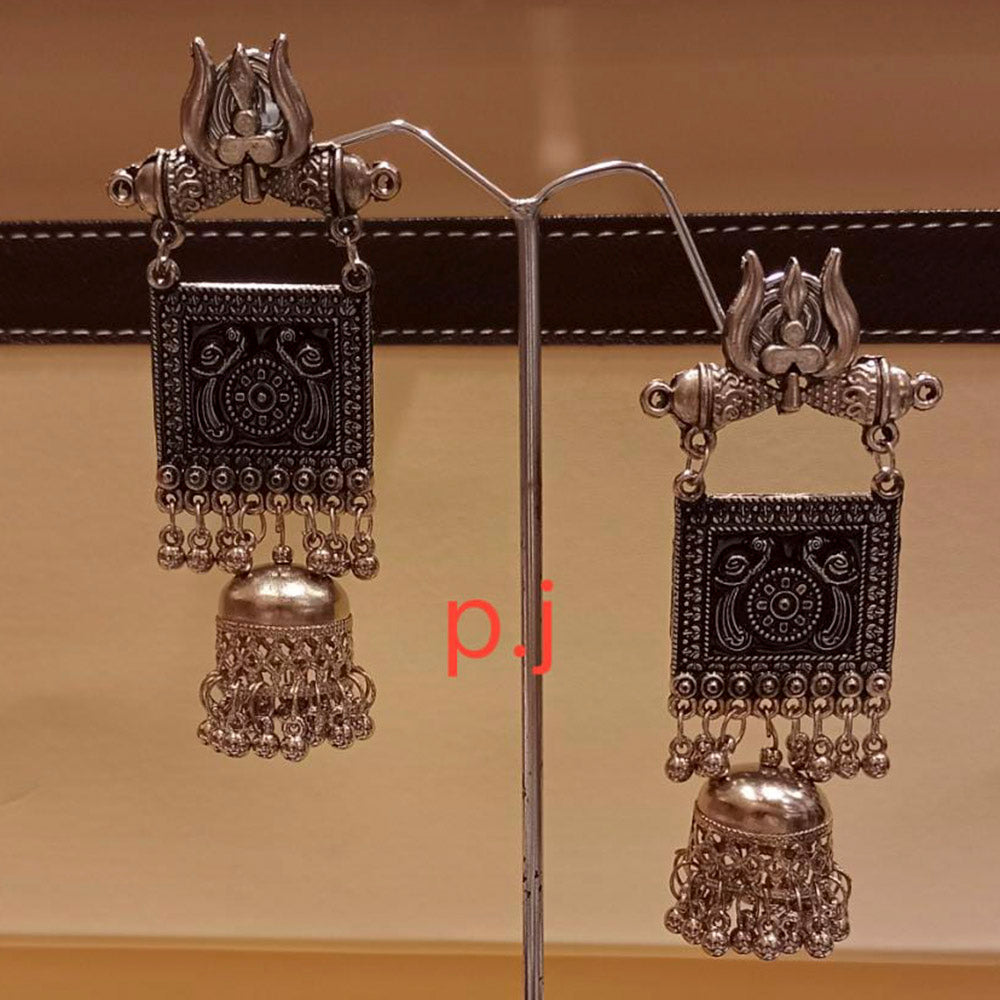 Pooja Bangles Oxidized Plated Dangler Earrings
