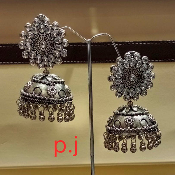 Pooja Bangles Oxidized Jhumka Earrings