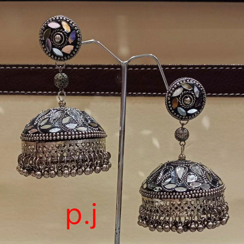 Pooja Bangles Oxidised Plated Jhumka Earrings