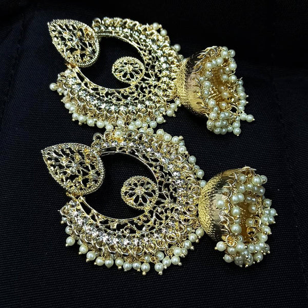 Pooja Bangles Gold Plated Pearl Dangler Jhumka Earrings