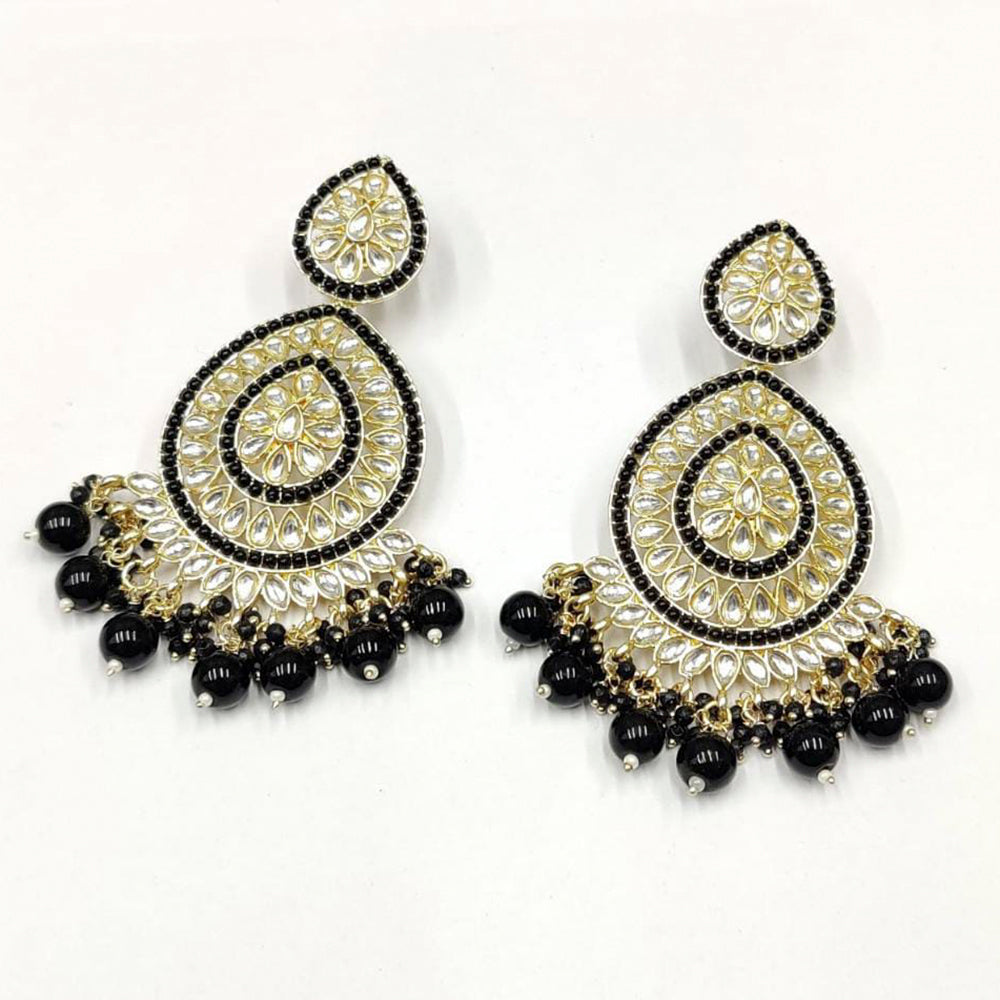 Pooja Bangles Gold Plated Kundan & Beads Dangler Earrings