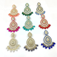 Pooja Bangles Gold Plated Kundan & Beads Dangler Earrings