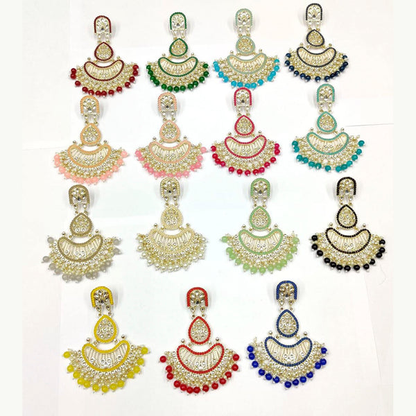 Pooja Bangles Gold Plated Kundan & Beads Dangler Earrings