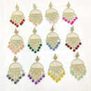 Pooja Bangles Gold Plated Kundan & Beads Dangler Earrings