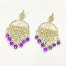 Pooja Bangles Gold Plated Kundan & Beads Dangler Earrings