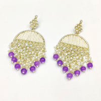 Pooja Bangles Gold Plated Kundan & Beads Dangler Earrings