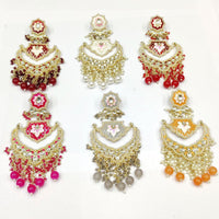 Pooja Bangles Gold Plated Kundan & Beads Dangler Earrings