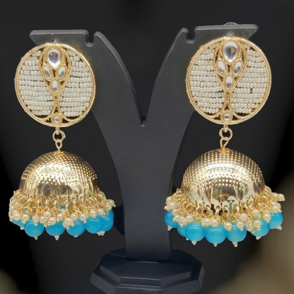 Pooja Bangles Gold Plated Beads Jhumka Earrings