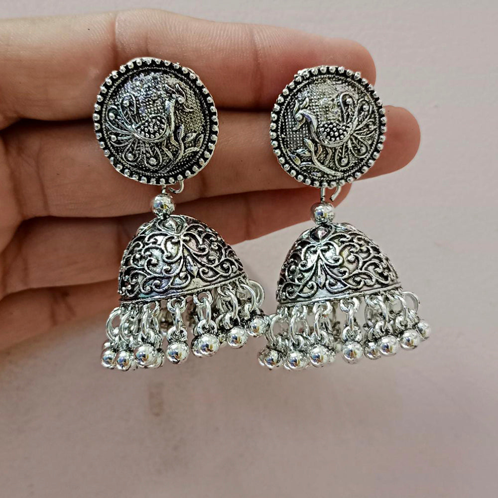 Pooja Bangles Oxidised Jhumka Earrings